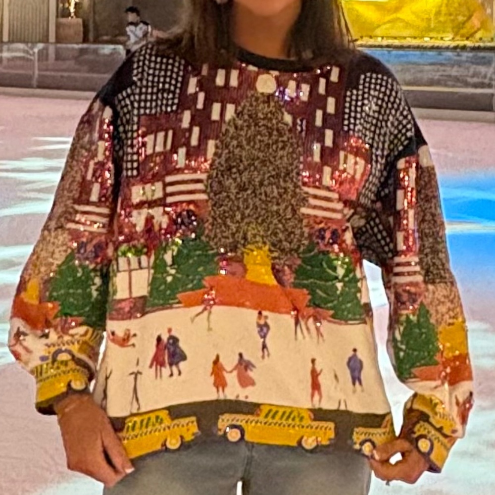 Queen of Sparkles New York Rockefeller Tree Sweater - EUC - only wore ONCE!!